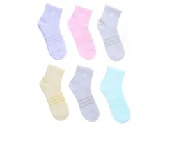 Adidas Girls 6 Pack Superlite Quarter Socks