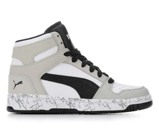 Boys' Puma Big Kid Rebound Lay Up Mid Marble Basketball Sneakers