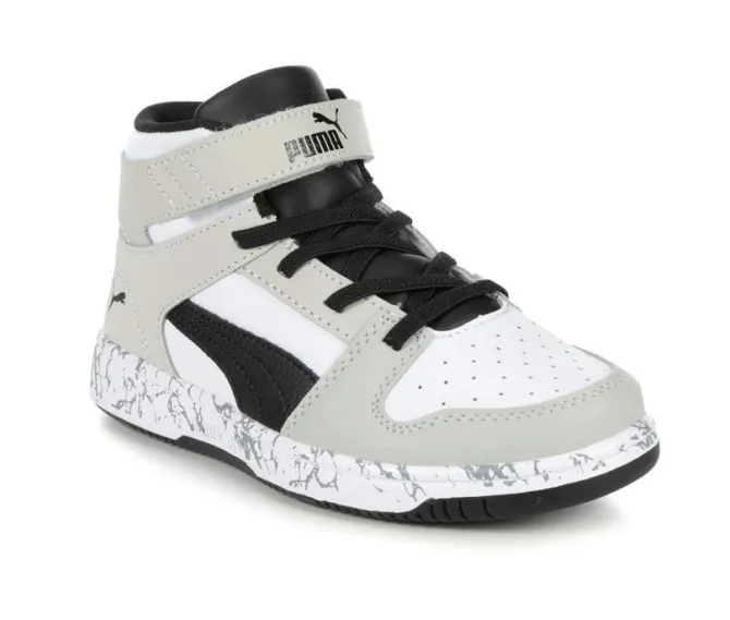 Boys' Puma Little Kid & Big Kid Rebound Layup Mid Marble Sneakers