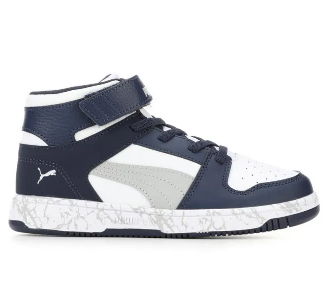Boys' Puma Little Kid & Big Kid Rebound Layup Mid Marble Sneakers
