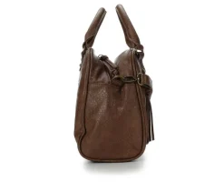 Bueno Of California Buffalo Satchel Handbag
