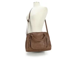 Bueno Of California Buffalo Satchel Handbag