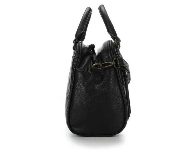 Bueno Of California Buffalo Satchel Handbag