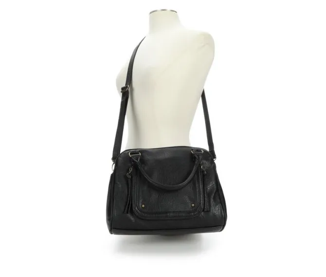 Bueno Of California Buffalo Satchel Handbag