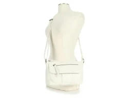 Bueno Of California Waxy Croc Flap Crossbody Handbag