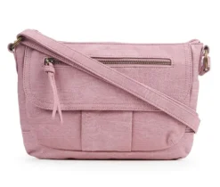 Bueno Of California Waxy Croc Flap Crossbody Handbag