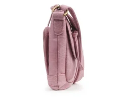 Bueno Of California Waxy Croc Flap Crossbody Handbag