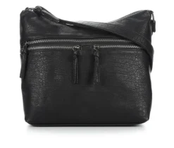 Bueno Of California Waxy Croc Washed Hobo Bag Handbag