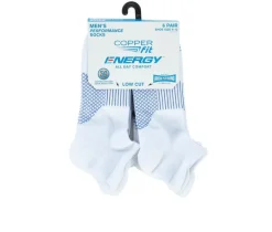 Copper Fit 6 Pack Men's Energy Low Cut Socks