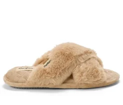 Dearfoams Jessica Furry CrissCross Slide Slippers