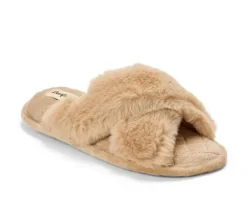 Dearfoams Jessica Furry CrissCross Slide Slippers