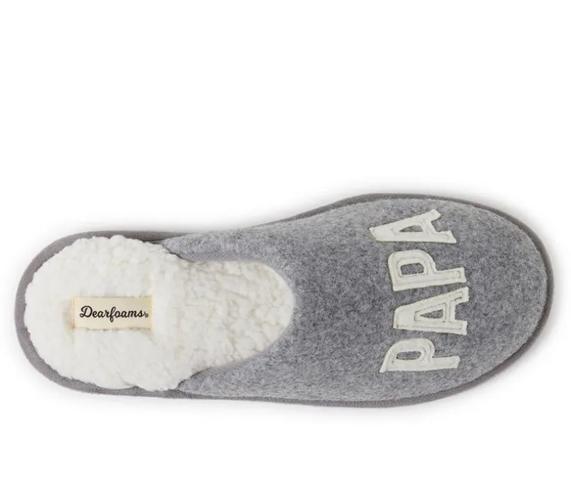 Dearfoams Men's Papa Bear Teddy Scuff Slippers