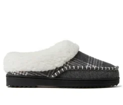 Dearfoams Nyla Felted & Plaid Moc Toe Clog Slippers