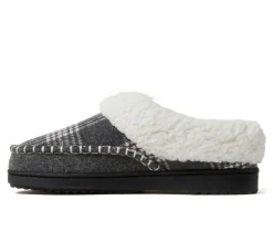 Dearfoams Nyla Felted & Plaid Moc Toe Clog Slippers