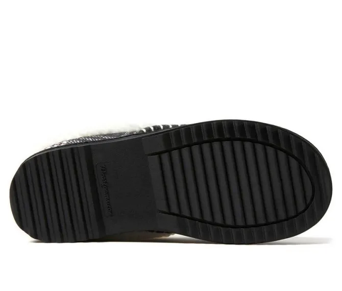 Dearfoams Nyla Felted & Plaid Moc Toe Clog Slippers