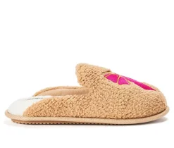 Dearfoams Teddy Heart Scuff Slippers