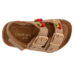 Girls' Bebe Toddler Cherrylet Footbed Sandals
