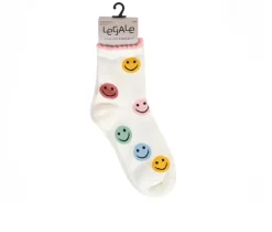 LEGALE 2pp Smiley Face Anklet Socks
