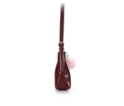 Madden Girl Crinkle PU Shoulder Bag With Charms Handbag