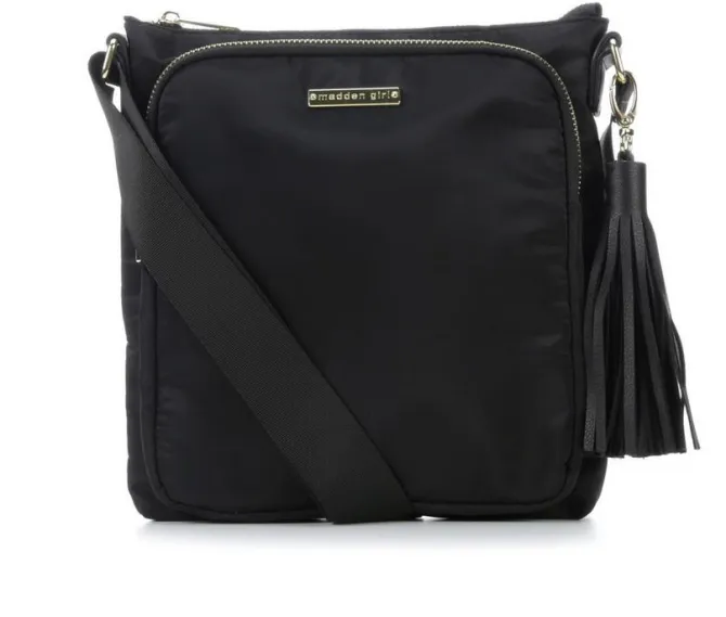 Madden Girl Nylon Tassel Crossbody Handbag