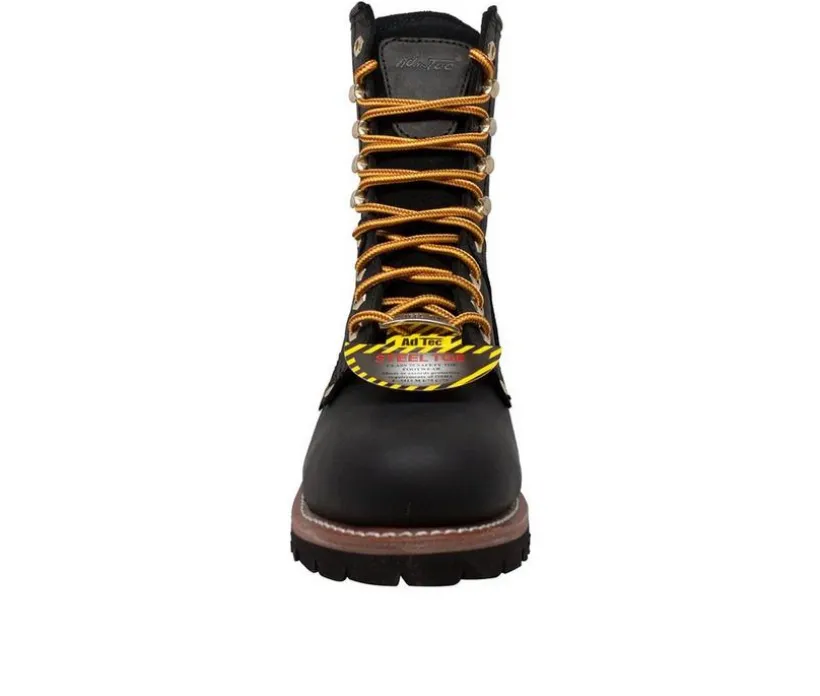 Men's AdTec 9" Steel Toe Logger Work Boots