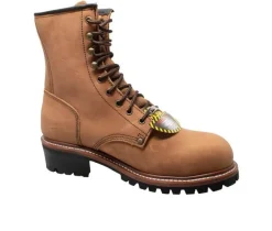 Men's AdTec 9" Waterproof Steel Toe Logger Work Boots