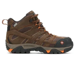Men's Merrell Work Moab Vertex Mid Waterproof Comp Toe Work Boots