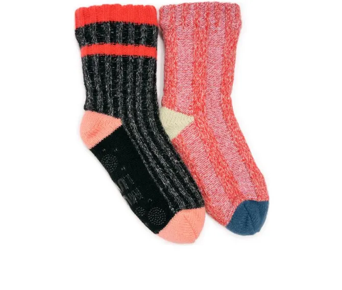 MUK LUKS Color Blocked Sweater Cabin Socks Socks