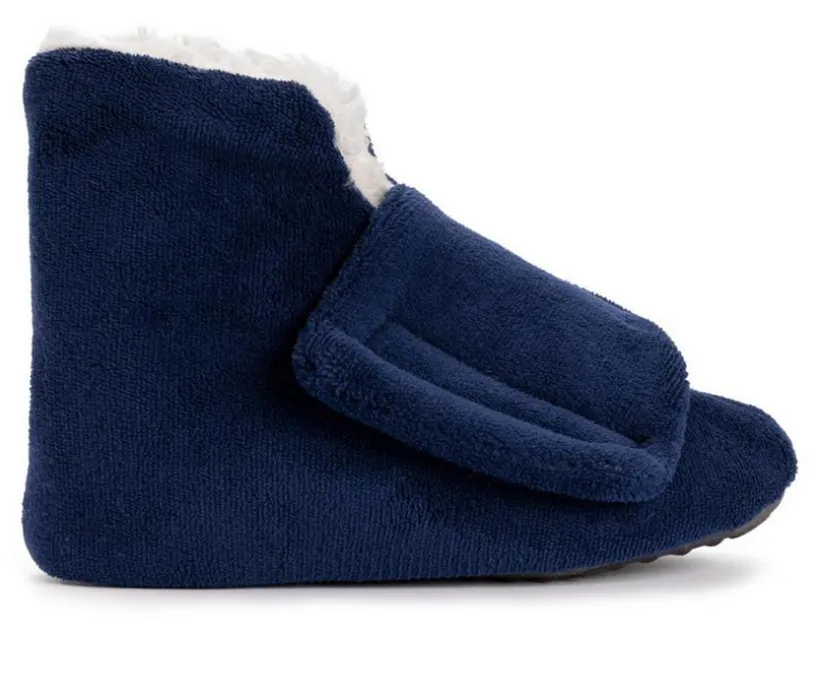 MUK LUKS Men's Adjustable Shearling Bootie Slippers