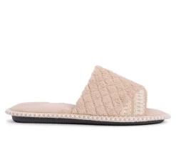 MUK LUKS Sally Micro Chenille Open Toe Scuff Slippers