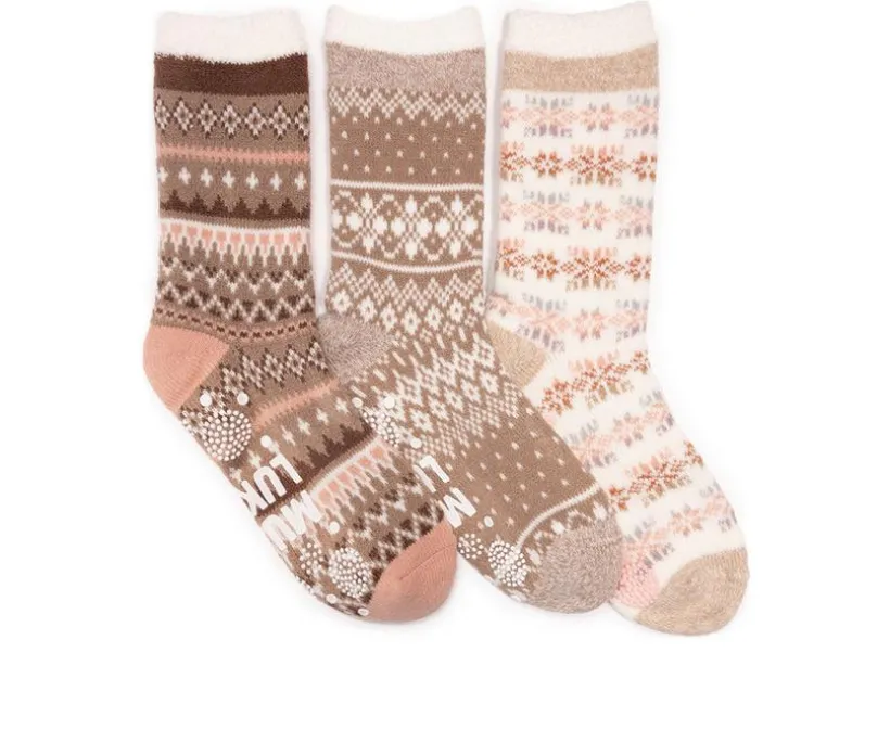 MUK LUKS Tall Cozy Lined Lounge Sock 3 Pack Socks