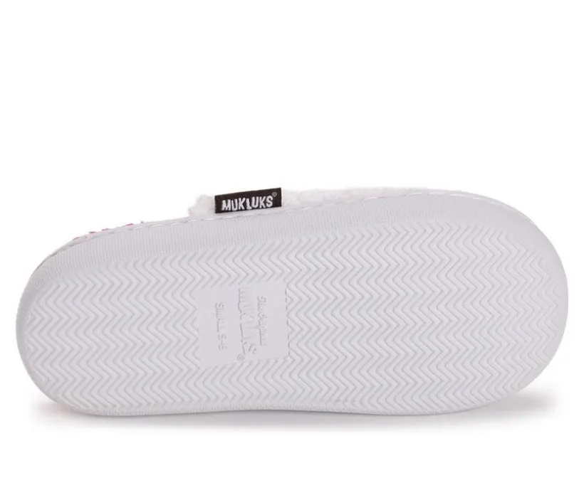 MUK LUKS Women's Sherpa Scuff W/Pink Heart Slippers