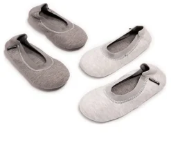 MUK LUKS Women's Travel Ballerina 2 Pack Slippers