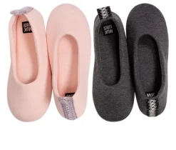 MUK LUKS Women's Travel Ballerina 2 Pack Slippers