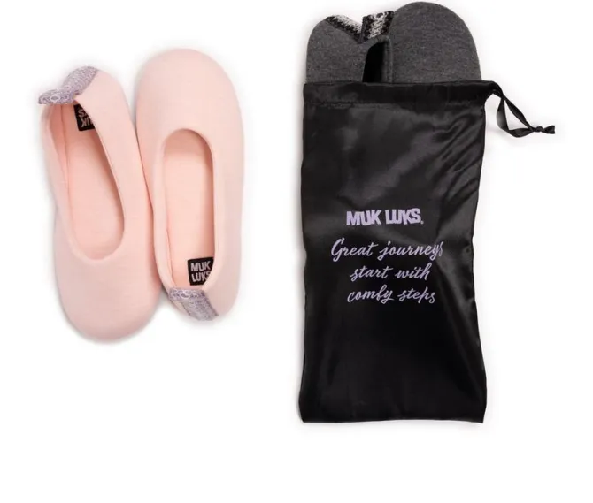 MUK LUKS Women's Travel Ballerina 2 Pack Slippers