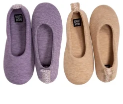MUK LUKS Women's Travel Ballerina 2 Pack Slippers