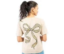 Simply Southern Leopard Bow Short Sleeve Tee