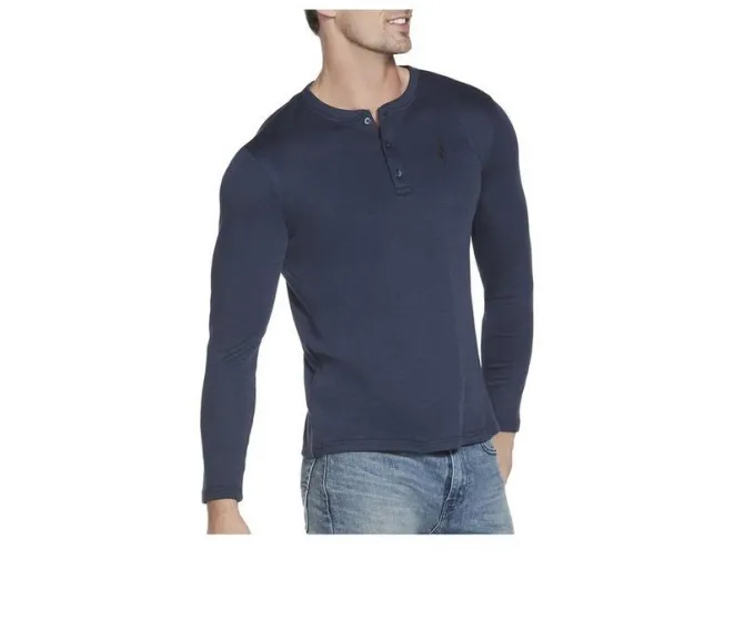 Skechers Go Apparel Men's Go Knit Pique Henley Long Sleeve Shirt