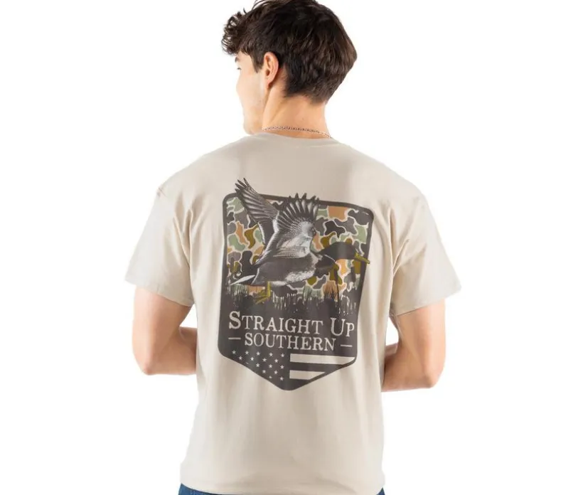 STRAIGHT UP SOUTHERN Duck Camo Patch Short Sleeve Tee