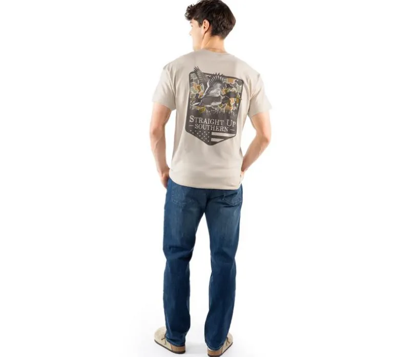 STRAIGHT UP SOUTHERN Duck Camo Patch Short Sleeve Tee