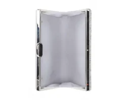 Vanessa Silver Glitter Clutch With Strap