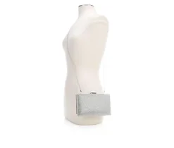 Vanessa Silver Glitter Clutch With Strap