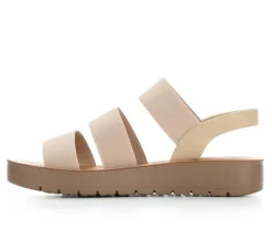 Women's Blue Aura Button Sandals