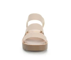 Women's Blue Aura Button Sandals