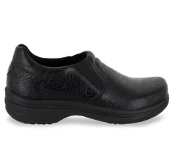 Women's Easy Works by Easy Street Bind Embossed Leather Slip-Resistant Clogs