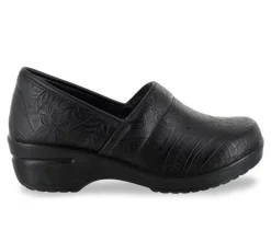Women's Easy Works by Easy Street Leeza Navy Paisley Slip-Resistant Clogs