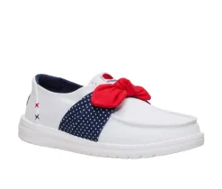 Women's HEYDUDE Wendy Bow Americana Stars White/Multi Boat Shoes