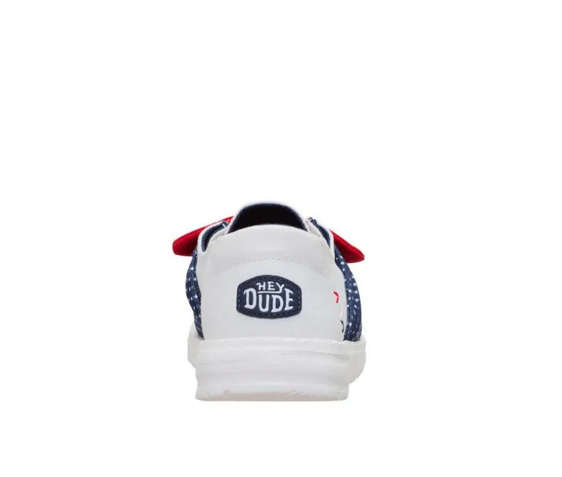 Women's HEYDUDE Wendy Bow Americana Stars White/Multi Boat Shoes