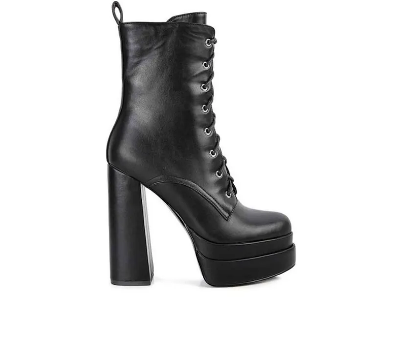 Women's London Rag Meows Lace Up Platform Heeled Boots