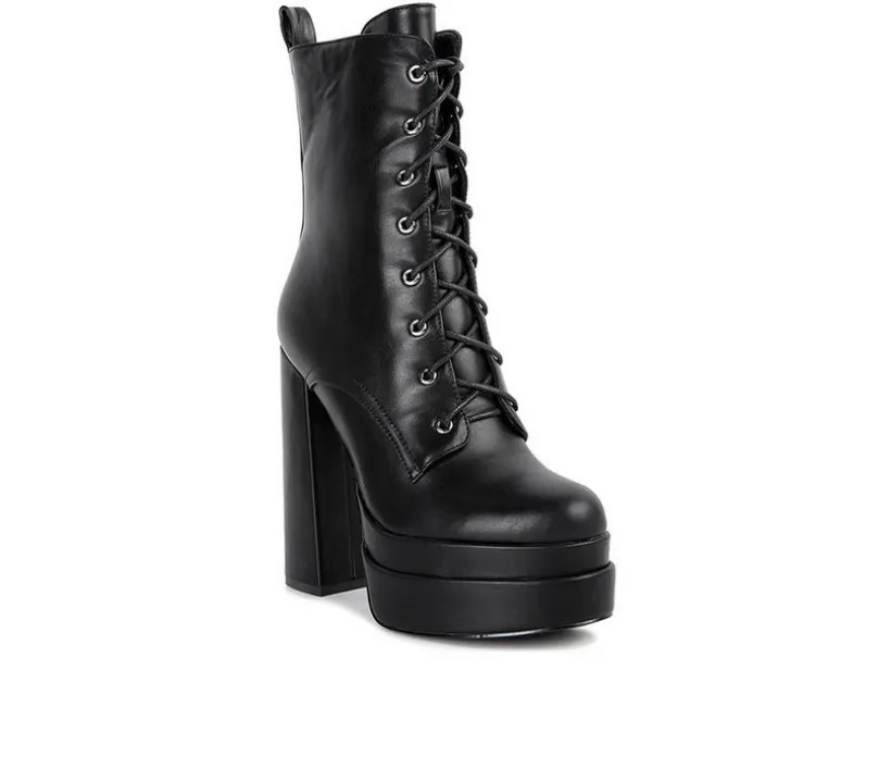 Women's London Rag Meows Lace Up Platform Heeled Boots